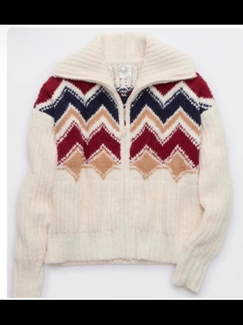 Aerie Marshmellow Moves Full-Zip Sweater- worn once Sz XS